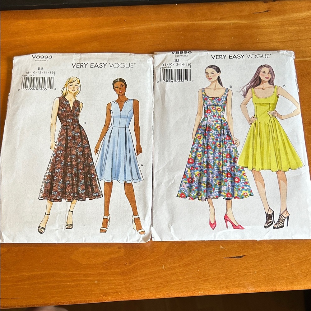 Vogue Dress Pattern with Floral and Yellow Designs